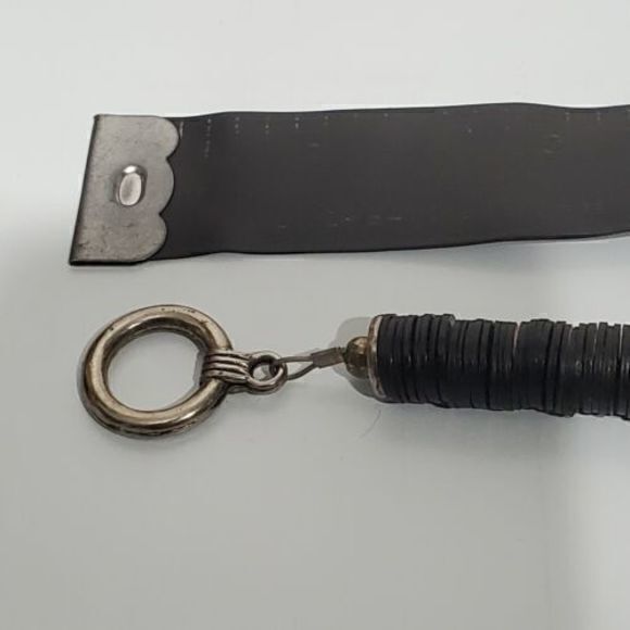 Black And Silver Costume‎ Necklace Wood Beads 19" - Picture 5 of 6